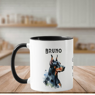 Mug Animaux de compagnie Aquarelle simple Doberman noi