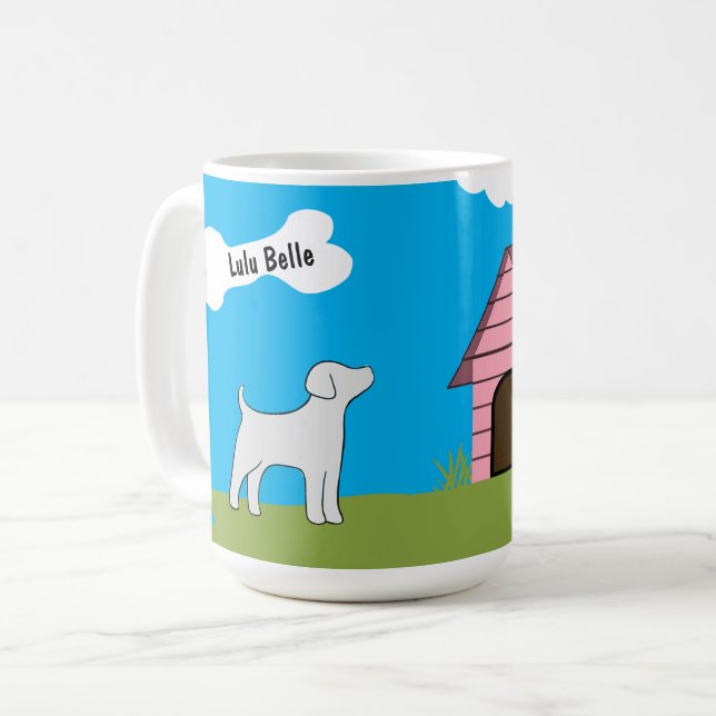 Mug Animaux de compagnie personnalisés Nom du chien av (Devant gauche)