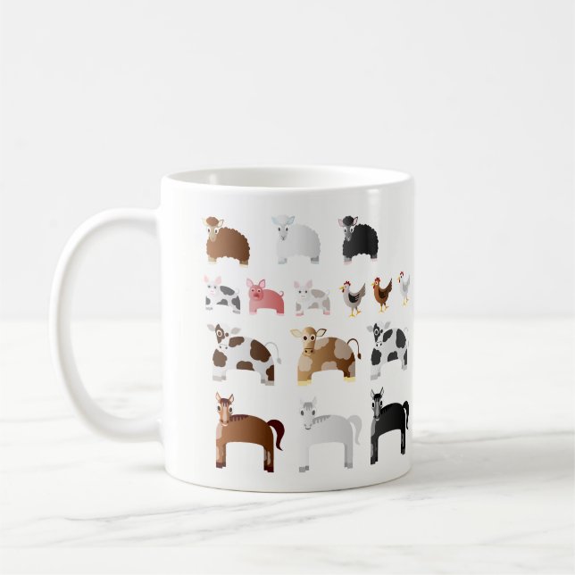 Mug Animaux de ferme personnalisés d'amusement (Gauche)