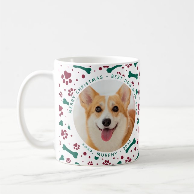 Mug Animaux de Noël Photo personnalisée Empreintes de  (Gauche)