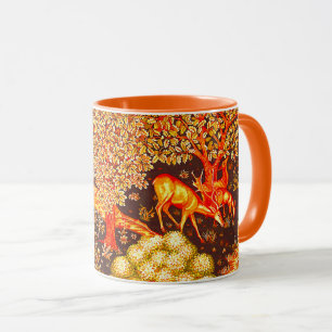 Mug ANIMAUX FORESTIERS, DEERS PAR BROOK Orange Yellow 
