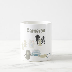 Mug Animaux mignons de l'hiver arctique Nom personnali
