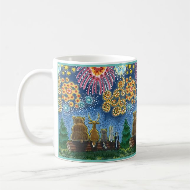 Mug ANIMAUX SAUVAGES 4 JUILLET FEU, MORT Drôle (Gauche)