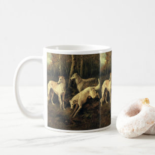 Mug Animaux Vintage, Lévriers Chasseurs dans la Forêt