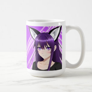 Mug Anime fille avec cheveux et yeux pourpres