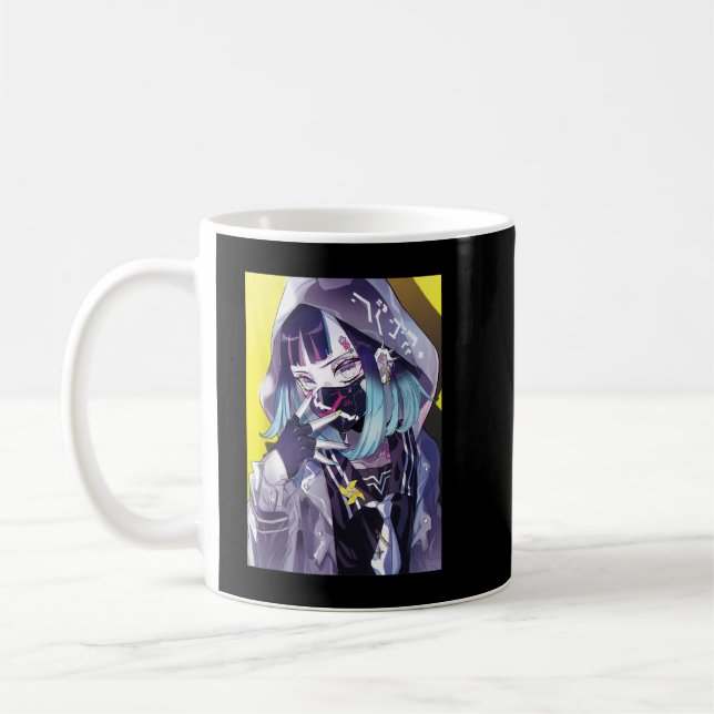 Mug Anime Girl Esthétique Yami Kawaii Edgy Vaporwave W (Gauche)