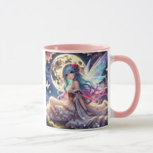 Mug Anime Girl Moon Fairy Princesse dans le jardin