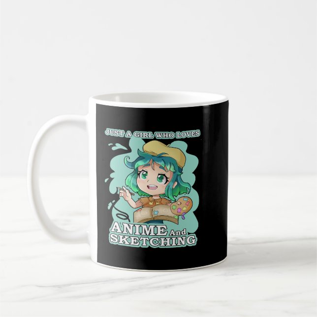Mug Anime Merch Juste Une Fille Qui Aime Anime Et Croq (Gauche)