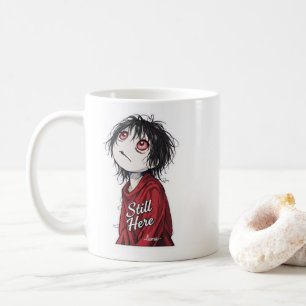 Mug Anime sombre "Toujours là" Esthétique Illustratio