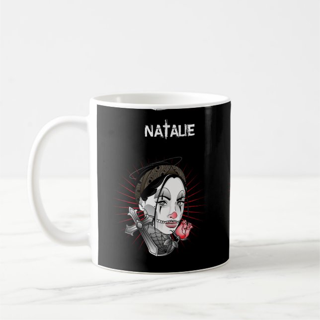 Mug Anime style gothique fille et rose (Gauche)