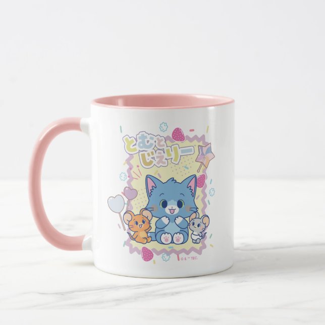 Mug Anime Tom et Jerry Strawberry Fun (Gauche)