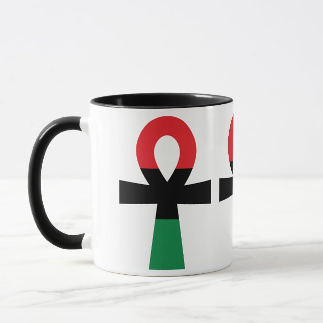 Mug Ankh rouge, noir et vert (Gauche)