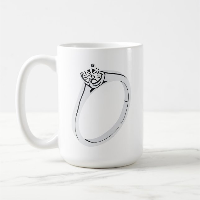 Mug Anneau et date du fiançailles (Gauche)