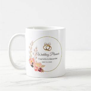 Mug Anneaux de mariage en or élégants Personnalisés