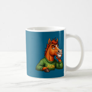 Mug Année Cheval Lunaire Festif Dessin Animé Premium
