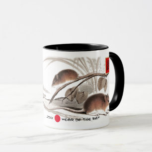 Mug Année chinoise du rat Année et nom personnalis