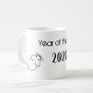 Mug Année de la souris Rat 2020 avec texte