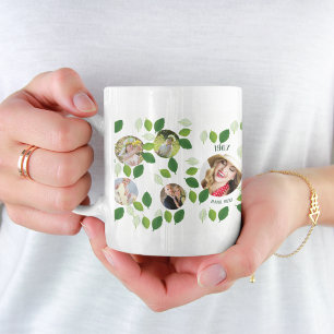 Mug Année de naissance arbre généalogique photo collag