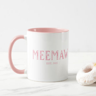 Mug Année MeeMaw rose établie