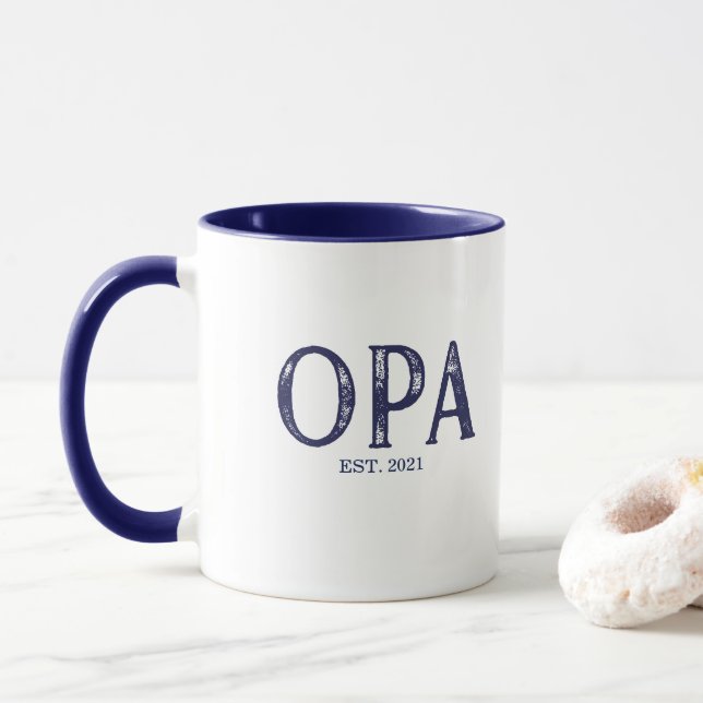 Mug Année Opa bleue établie (Avec donut)