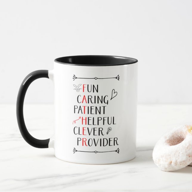 Mug Année personnalisée Acrostique de la fête des père (Avec donut)