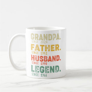 Mug Année personnalisée Grand-père Père Mari Légende