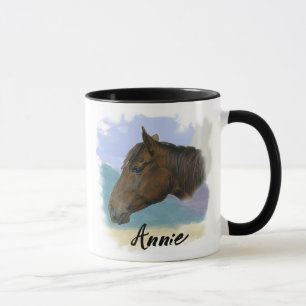 Mug “Annie” – Portrait d'un cheval - Personnalisez le 