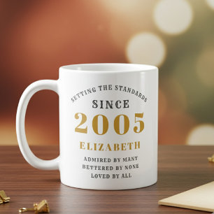 Mug Anniversaire 21 ans personnalisé 2005 Ajouter un n