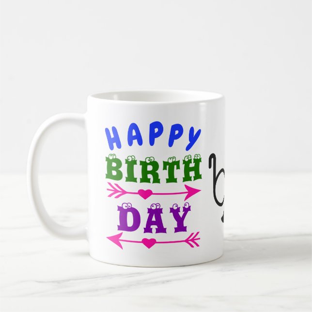 Mug Anniversaire Avril Fool's Day Fools Moustache & lu (Gauche)