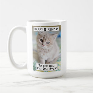 Mug Anniversaire Chat Papa Meilleur Jour Animal Photo