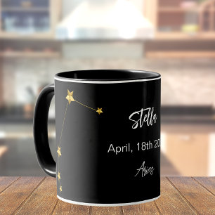 Mug Anniversaire de la constellation d'étoiles Black g