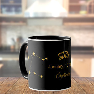 Mug Anniversaire de la constellation d'étoiles Caprico