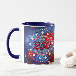 Mug Anniversaire de l'Amérique Semiquin Graphique Feu