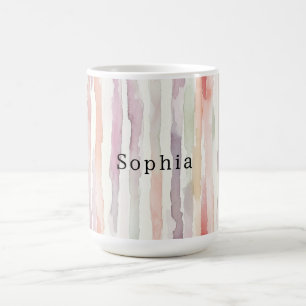 Mug Anniversaire de lavande Melon Rose Blanc Rayures