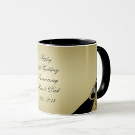 Mug Anniversaire de mariage de noir cinquantième d'or
