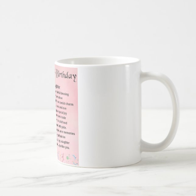 Mug Anniversaire de poème de fille quarantième (Droite)