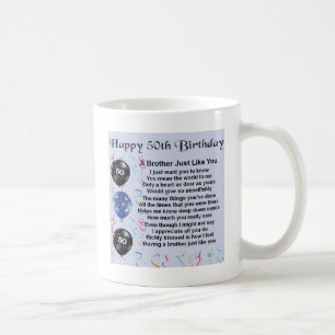 Mug Anniversaire de poème de frère cinquantième