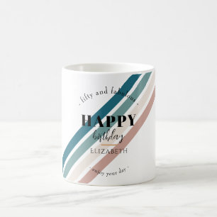 Mug Anniversaire Design minimaliste aux couleurs paste