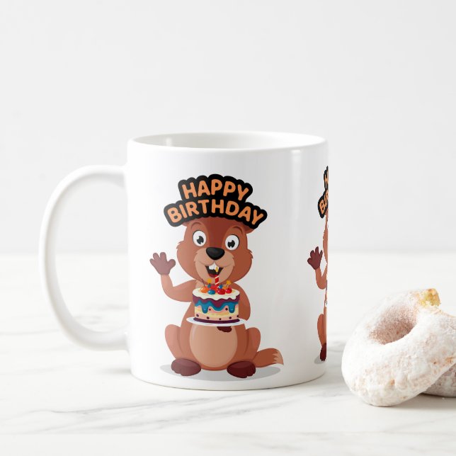 Mug Anniversaire d'un écureuil (Avec donut)