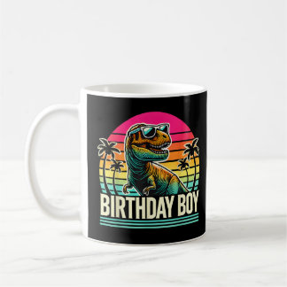 Mug Anniversaire Garçon T-Rex Retro Sunset Cool Vintag