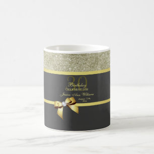Mug Anniversaire glamour d'or et de noir