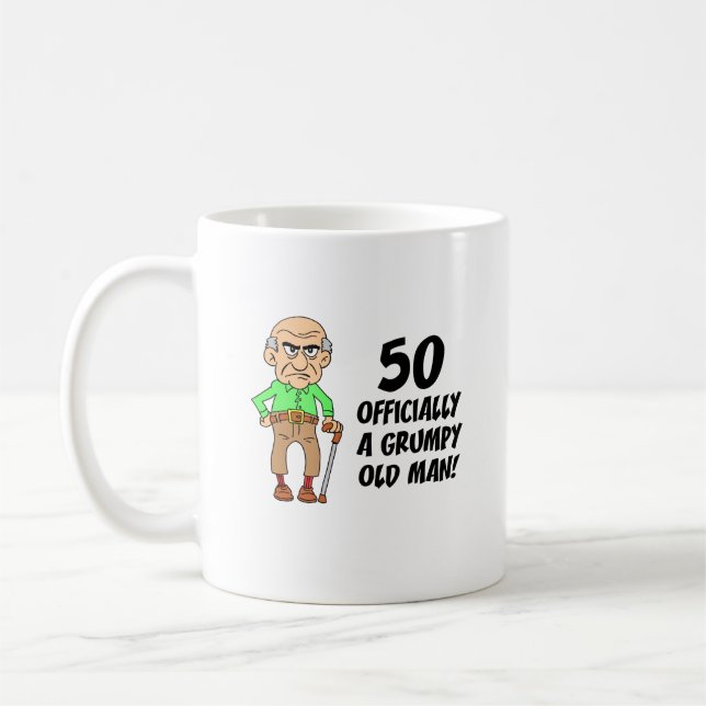 Mug Anniversaire Officiellement Grumpy Old Man (Gauche)