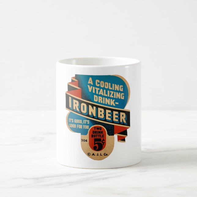 MUG ANNONCE DE BOUTEILLE DES ANNÉES 1930-40 (Centre)
