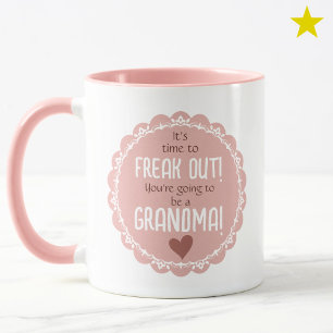 Mug Annonce de grossesse rose nouvelle grand-mère