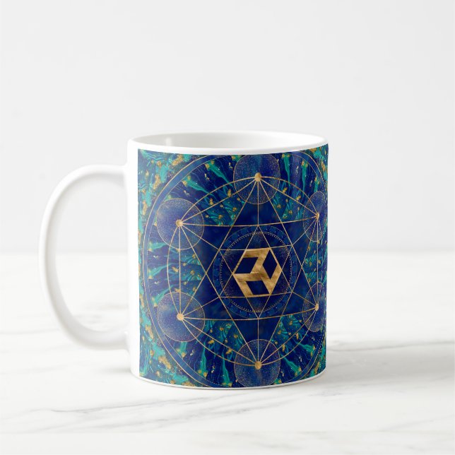 Mug Antahkarana dans l'ornement de géométrie sacrée (Gauche)