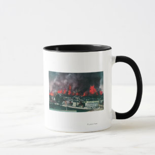 Mug Antenne de ville en feu pendant le feu 1906