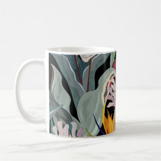 Mug Anthurium et strelitzia sans couture motif vintage