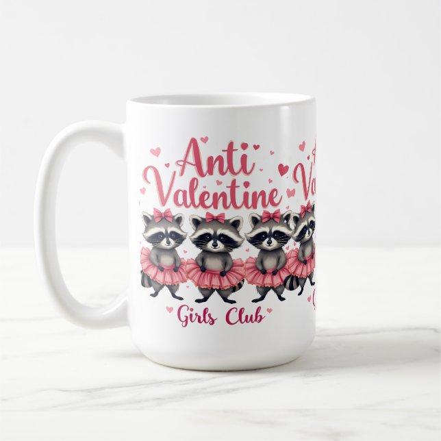 Mug Anti Valentine's Day Funny Raccoon Cute Kawaii (Gauche)