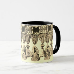 Mug Antique dentelle victorienne or noir