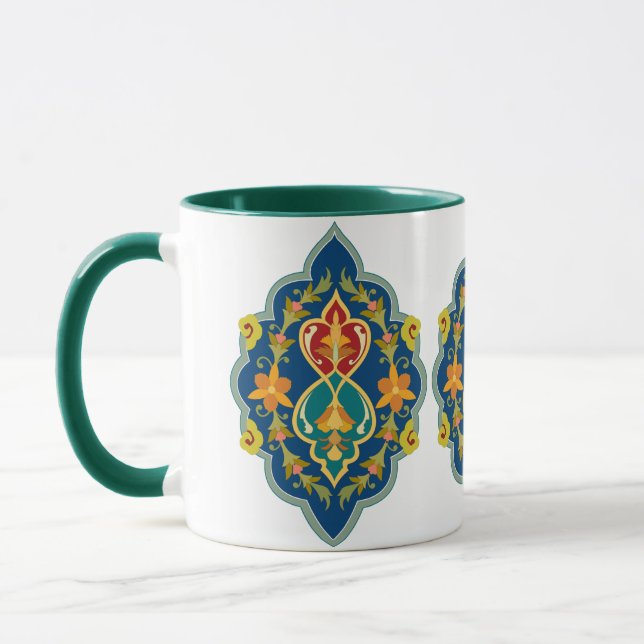 Mug Antique Persian Turkish Pattern 7-Tone  V2 Coffee  (Gauche)